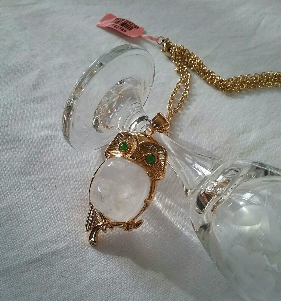 Austrian Crystal  Owl Pendant with Chain